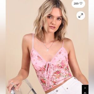 Lulu's Pink Floral Tank Top